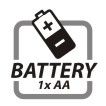 1x AA battery