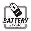 3x Batéria typu AAA